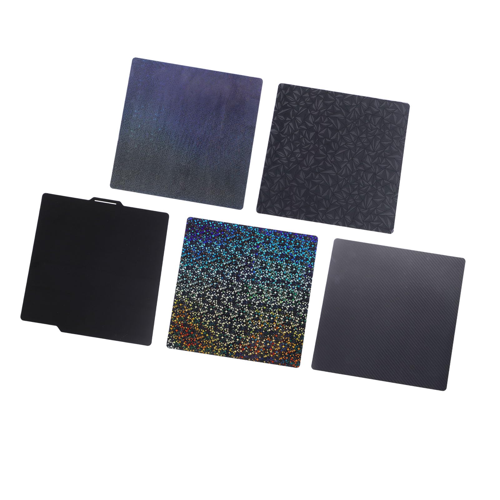 Strong Magnetic 257x257mm PEI Build Plate Kit with PET PEO PEY Transfer Films for 3D Printer, Wide Filament Compatibility, Unique Bottom Pattern, Versatile Use