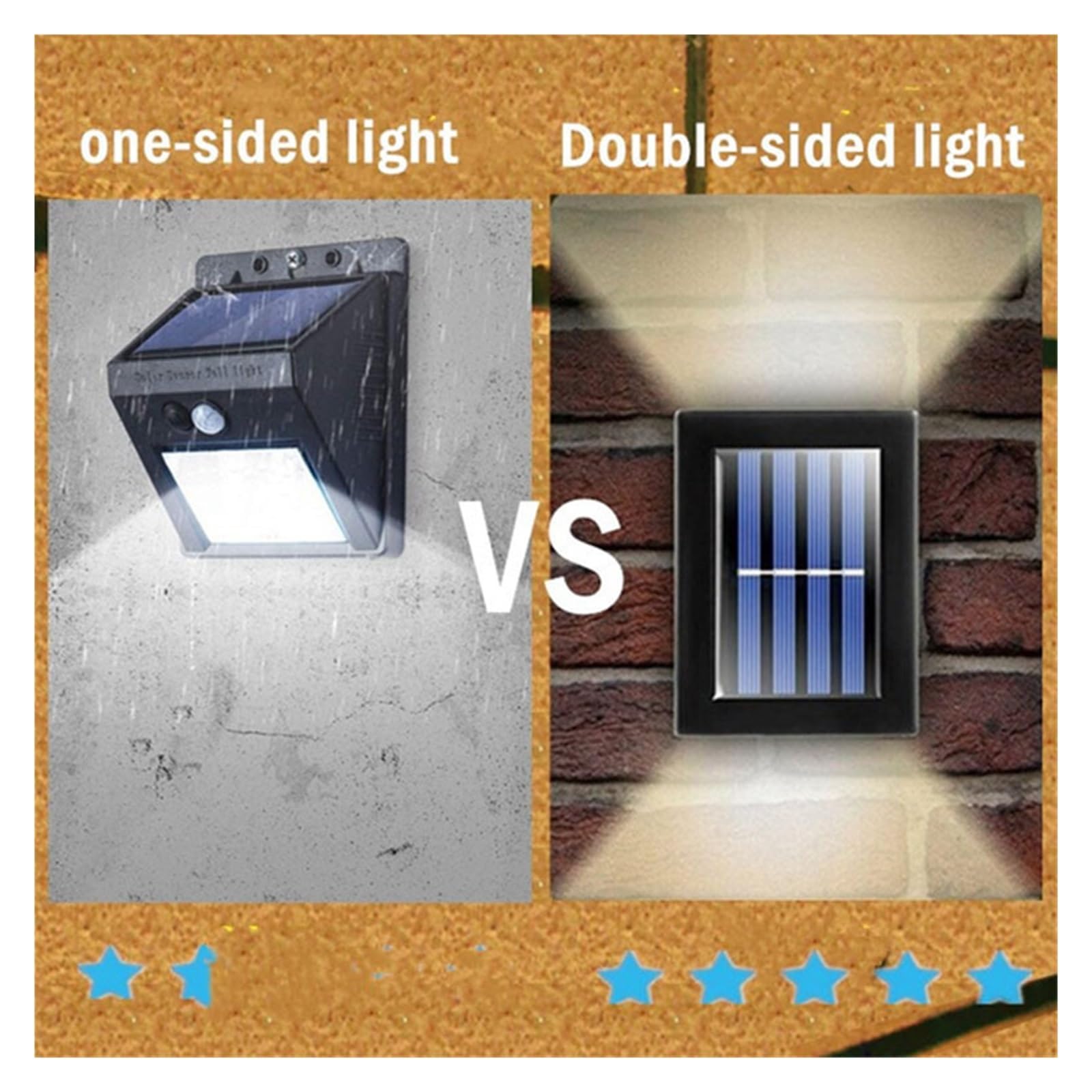 Ogrodowe lampy solarne zewnętrzne, uliczne lampy ścienne zasilane energią słoneczną, wodoodporna lampa solarna, ogrodowe dekoracyjne lampy solarne w górę i w dół