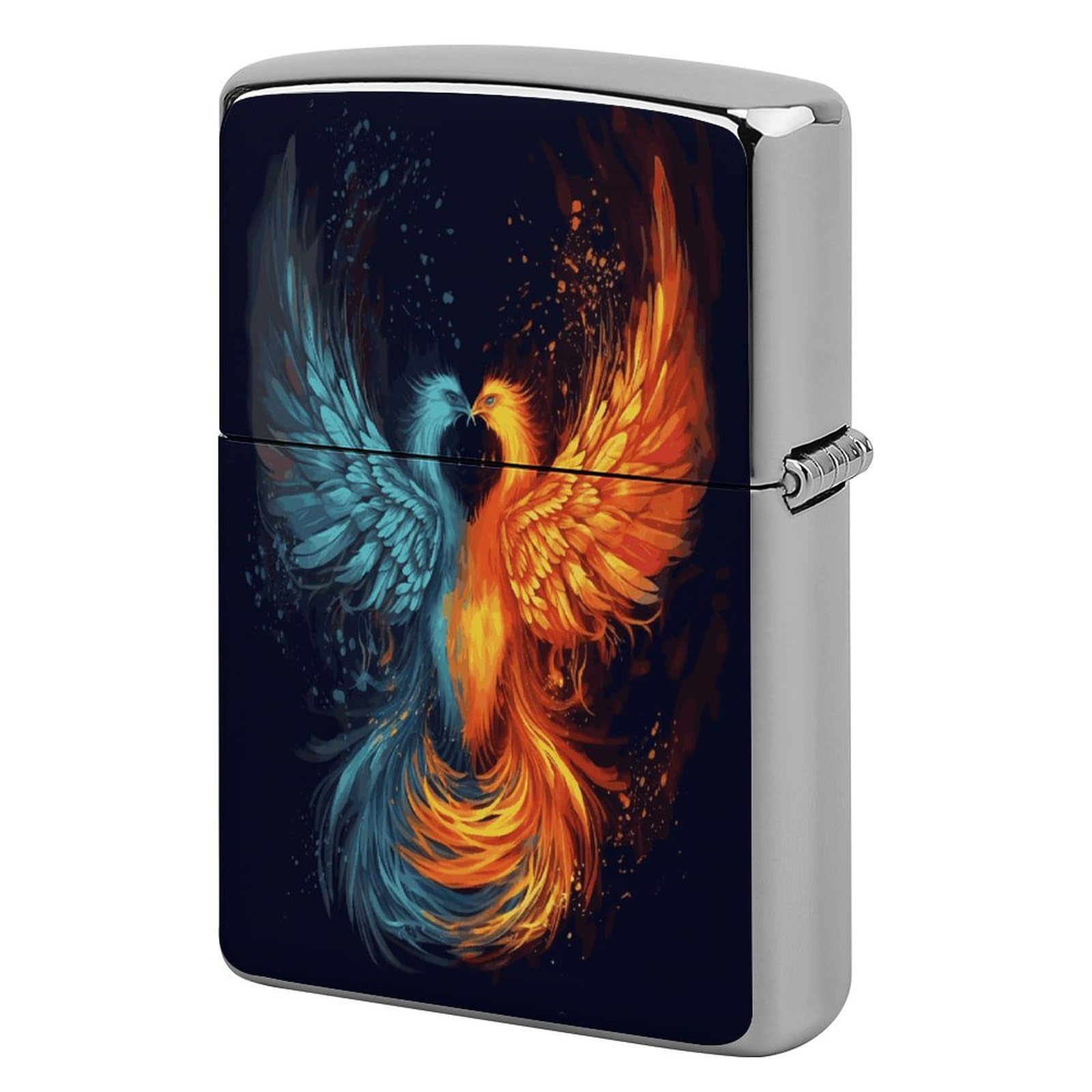Fodpand Style Fire And Water Phoenix Metal Lighter Case Cover Lighter Sleeve