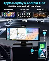 Vista 2 de Pantalla portátil Apple Carplay, estéreo de coche de 10 pulgadas y pantalla táctil automática Android, cámara de tablero 4K, cámara de respaldo