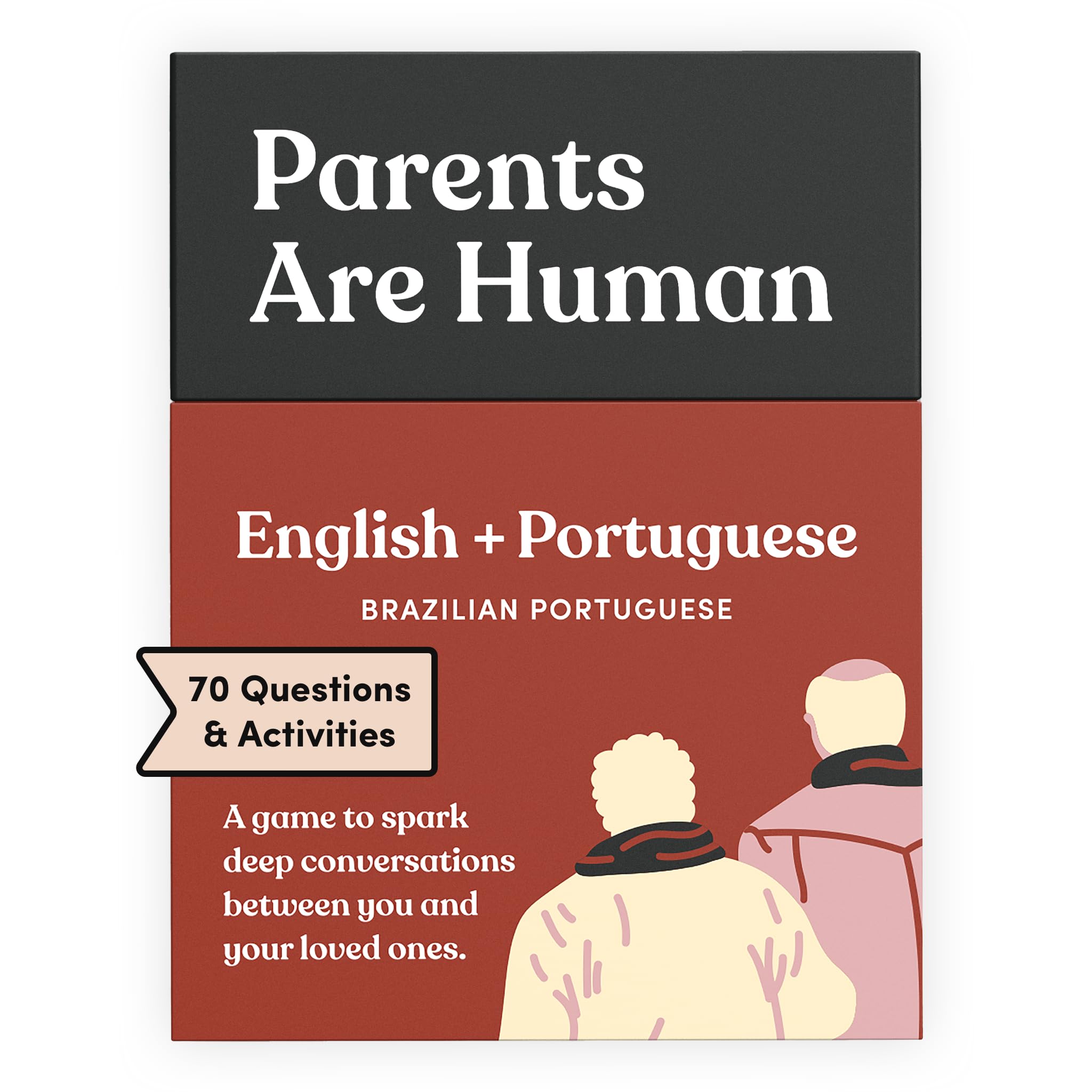 Parents Are Human Bilingual Conversation Cards, English + Brazilian Portuguese