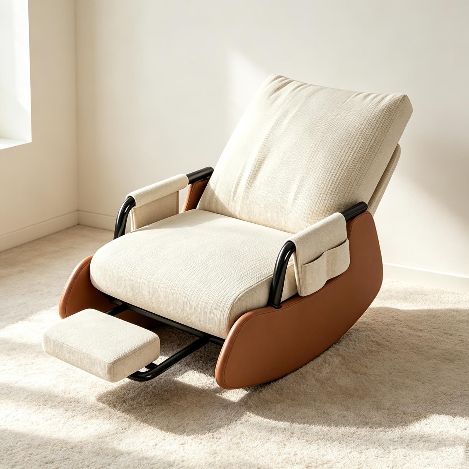 Chaise longue à bascule avec repose-pieds, fauteuil inclinable for coin