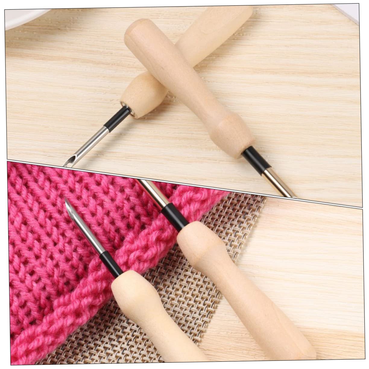 IWOWHERO 15pièces Outils De à Poinçonner Avec Poignée Aiguilles à Poinçon Pour Couture Et Style