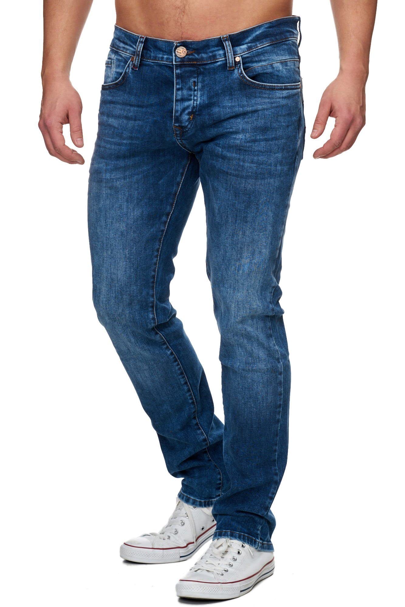 Tazzio Jeans Herren Slim Fit Stretch Jeanshose Hose Denim 16531 (31/32, Blau)