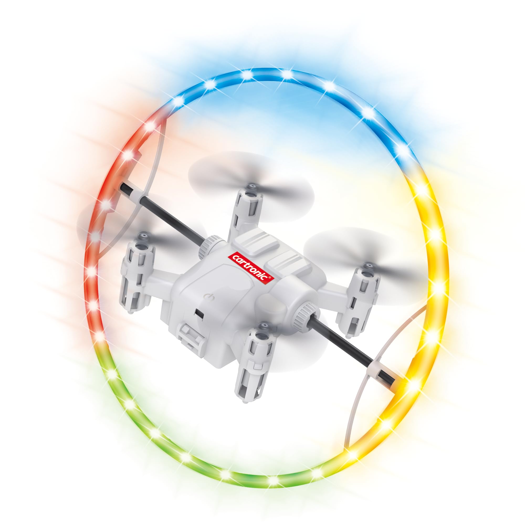 2.4 GHz Quadcopter QUASAR Lightshow, 13 x 13 x 3,3 cm I Ferngesteuerte Drohne mit rotierendem Lichtring I Drohne für Anfänger geeignet I Ab 14 Jahre