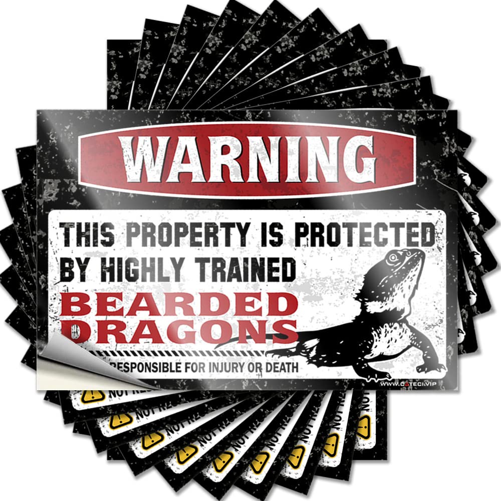 Quote - Good Tumbler Warning This Property is Protected By A Highly Trained Bearded Dragon2 for Free Teen(6X9CM)