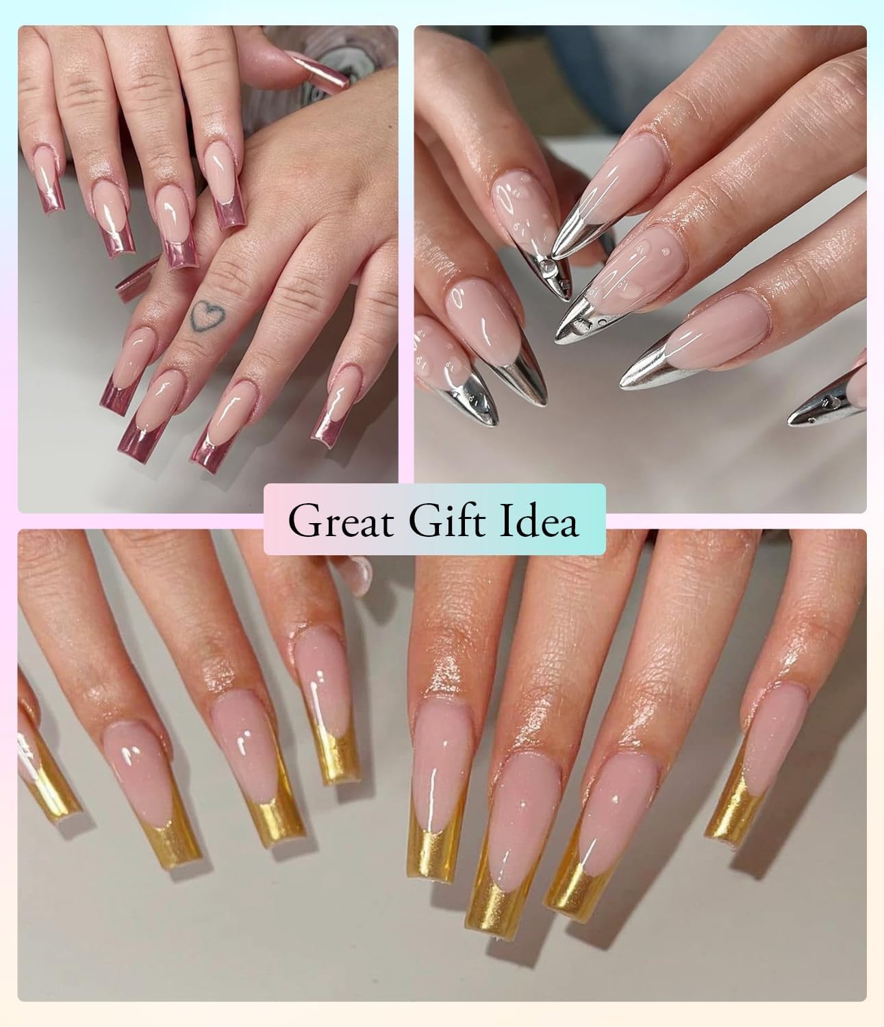 Rose Gold Chrome Nail Powder: LEDSUUEI Shiny Mirror Effect Nail Chrome Powders - Image 2