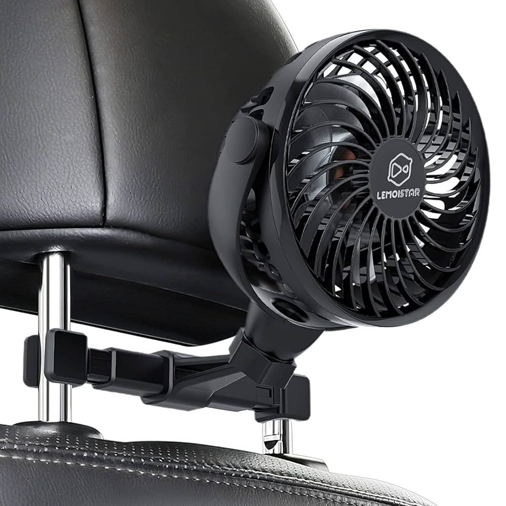 Car Headrest Cooling Air Fan 3 Speeds Adjustable Air Cooling Fan Car Neck Cooler I.91819331