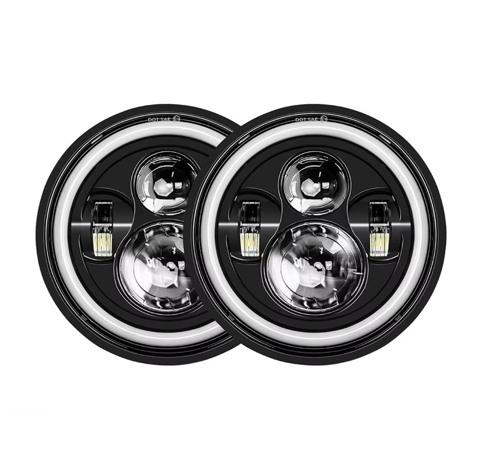 ensemble de phare avant Ensemble De Phares À LED DRL Pour Ford Pour F 150 1976 Pour Mustang 1965 1966 1967 1968 1969 1970-1978 Jeu phares(40w Halo light Black)