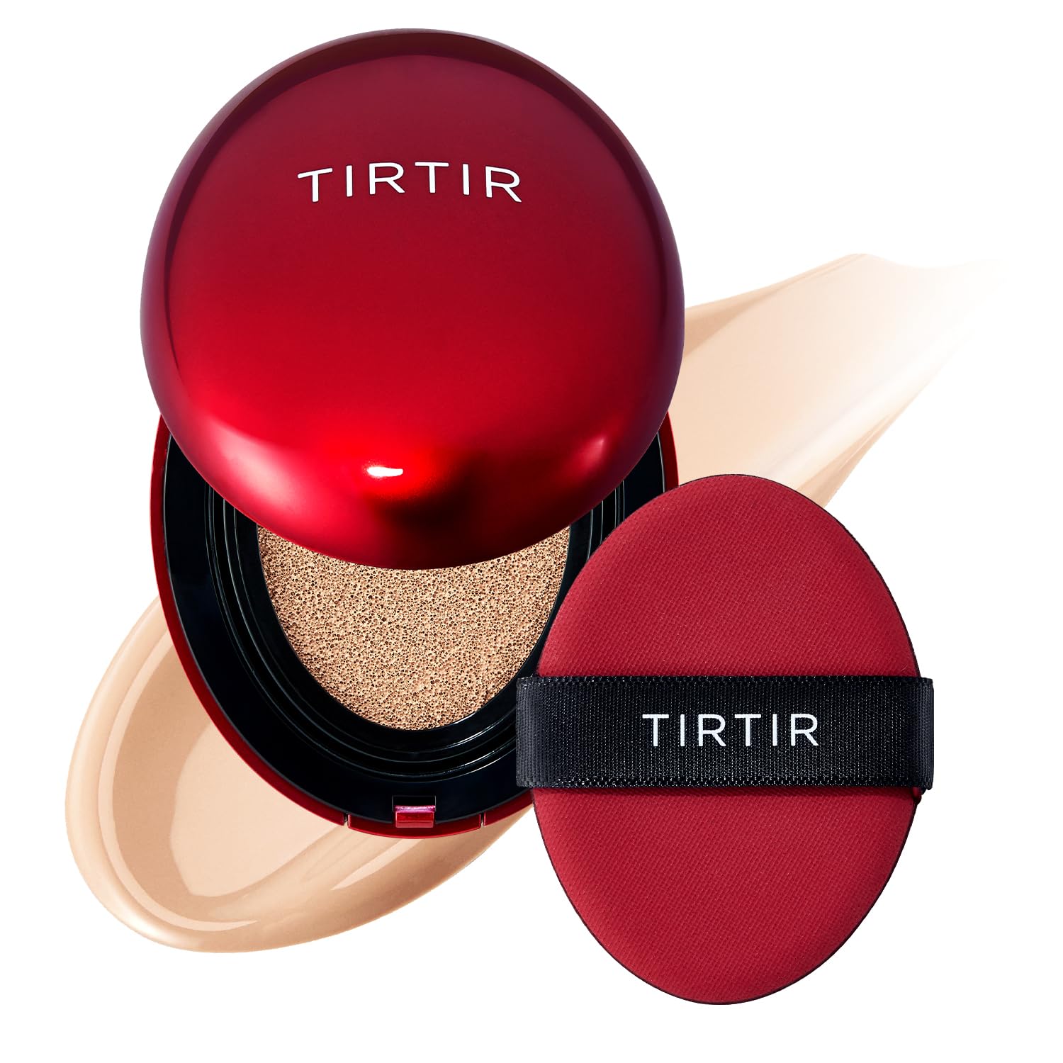 [*Mini Size*] TIRTIR Mask Fit Red Cushion Foundation | Full coverage, Weightless, Skin fit, Satin Glow Finish, Korean Makeup, beauty, Tattoo cover up, Buildable (#21N Ivory, 0.15 Fl Oz)