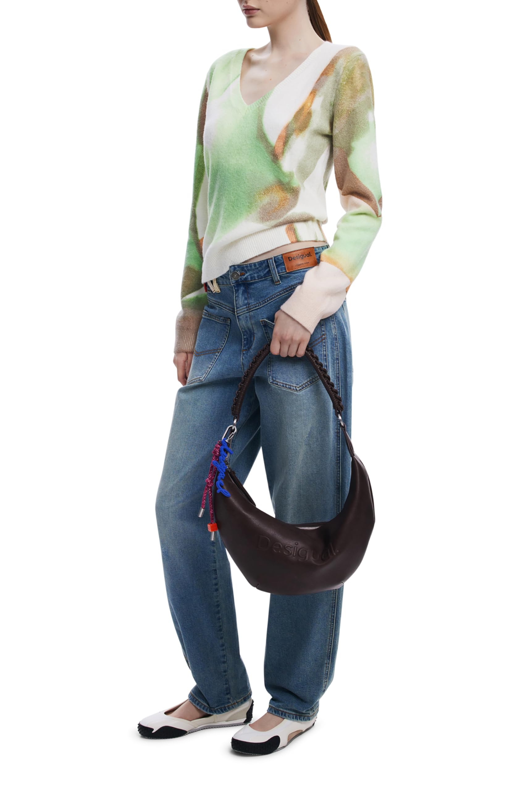 Desigual bolso bandolera bolso de hombro Zante Half Logo Crossbody Bag Chocolate marrón oscuro