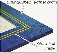 Vista 3 de GLOLITE NUDELL LLC - Marco de certificado de grano de cuero de 8.5 x 11 pulgadas, paquete de dos, color azul