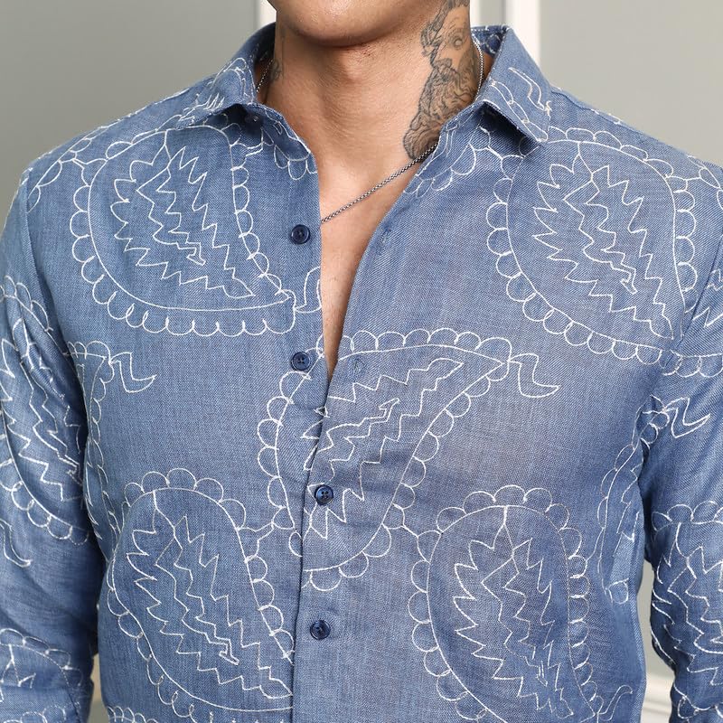 CAHOOT Camicia da uomo tinta unita con pieghe | abbigliamento casual | colletto spalmato | maniche lunghe | chiusura con bottoni | camicia realizzata con vestibilità comoda per l'uso quotidiano
