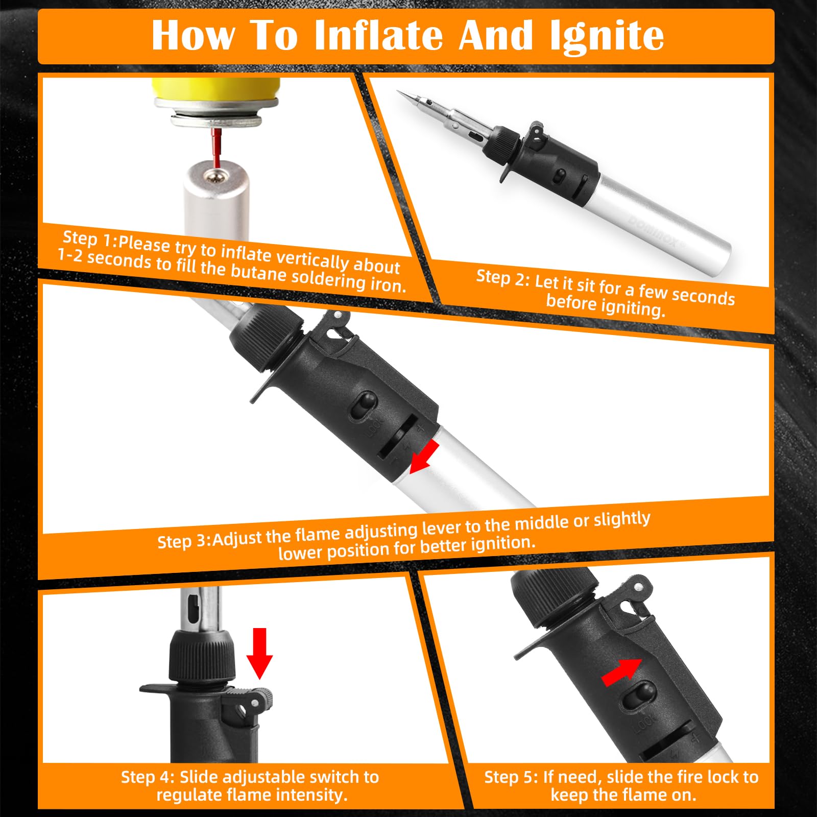 Kit Saldatore Butano, Portatile Senza Fili Con Rapido Riscaldamento, Mini Torcia Saldatrice Con Fiamma Regolabile e Auto-Accensione (Gas Non Incluso)