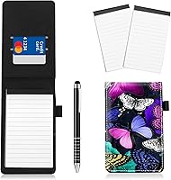 Vista 10 de Juego de 4 soportes para bloc de notas de tamaño de bolsillo, de piel sintética, mini bloc de notas con 2 bloc de notas pequeños y lápiz capacitivo