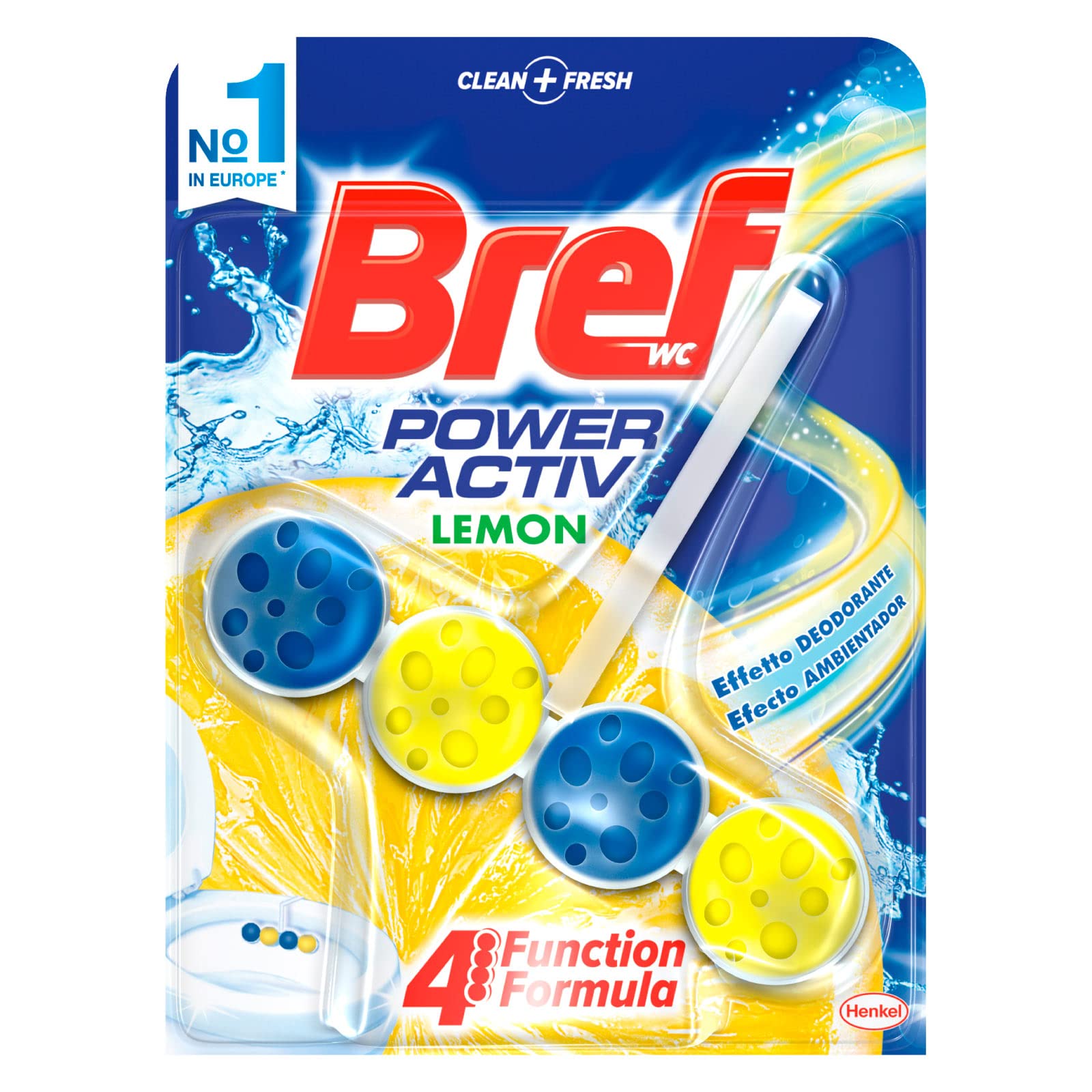 Bref Power Activ Duplo Limón Cesta WC - Paquete de 2 x 50 gr - Total: 100 gr