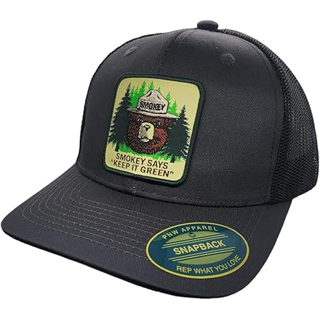 Smokey The Bear Keep it Green Snapback Trucker Hat