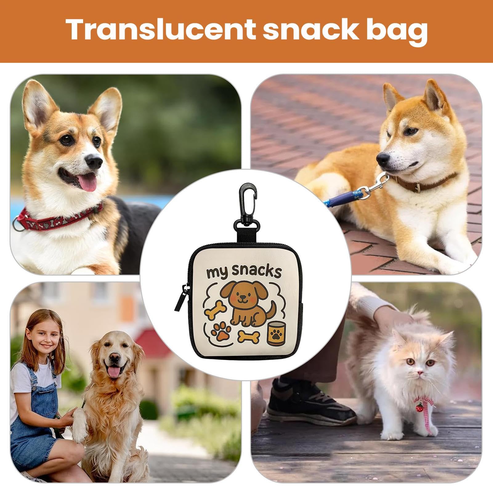 Borsa da Snack per Addestramento Cani Dispenser Portatile per Cibo