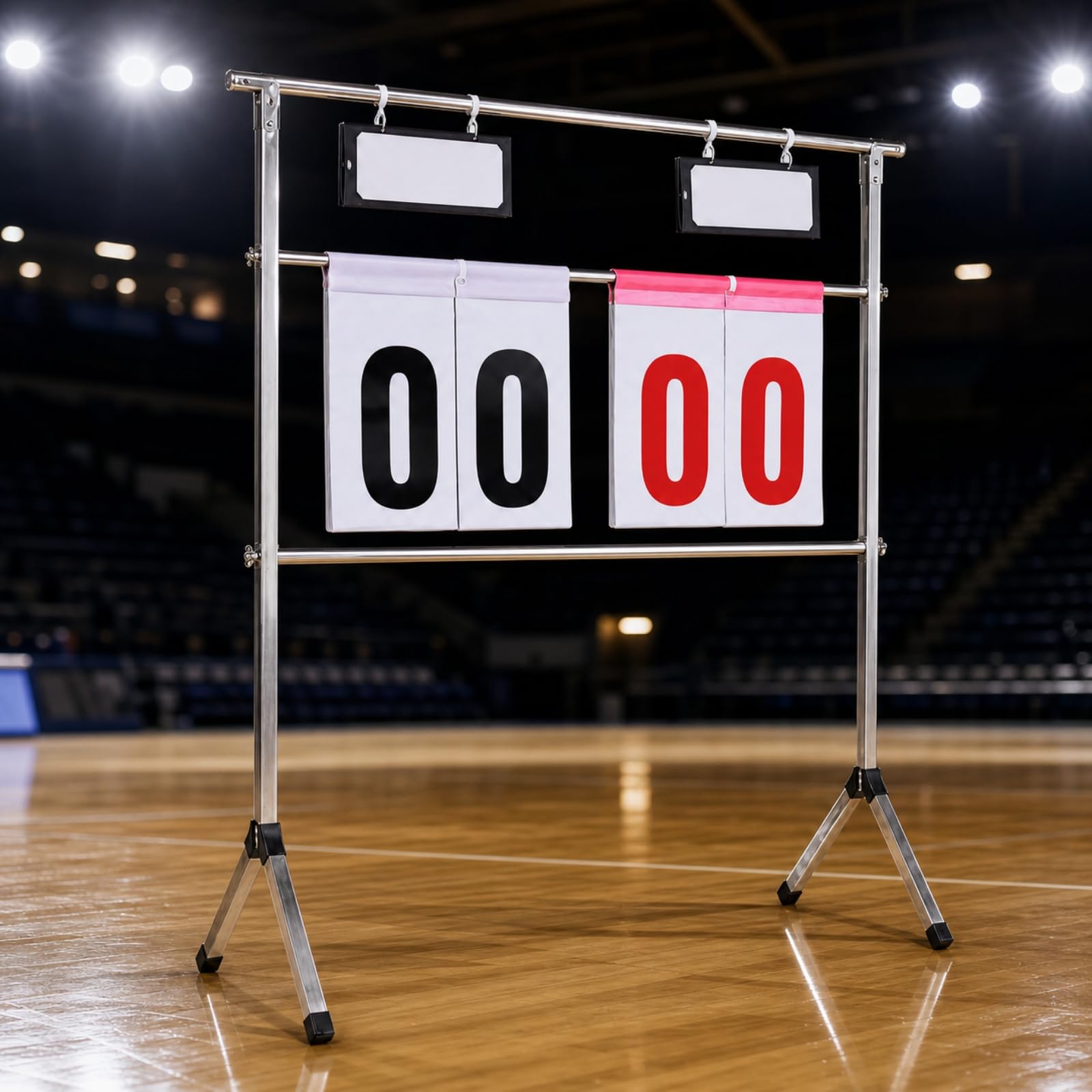 Sports Scoreboard Manuelles Anzeigeboard Zähltafel Punktetafel Klapptafel aus Edelstahl Und PVC mit Stabiler Basis Und Rutschfesten Füßen für Schule Verein Halle Training