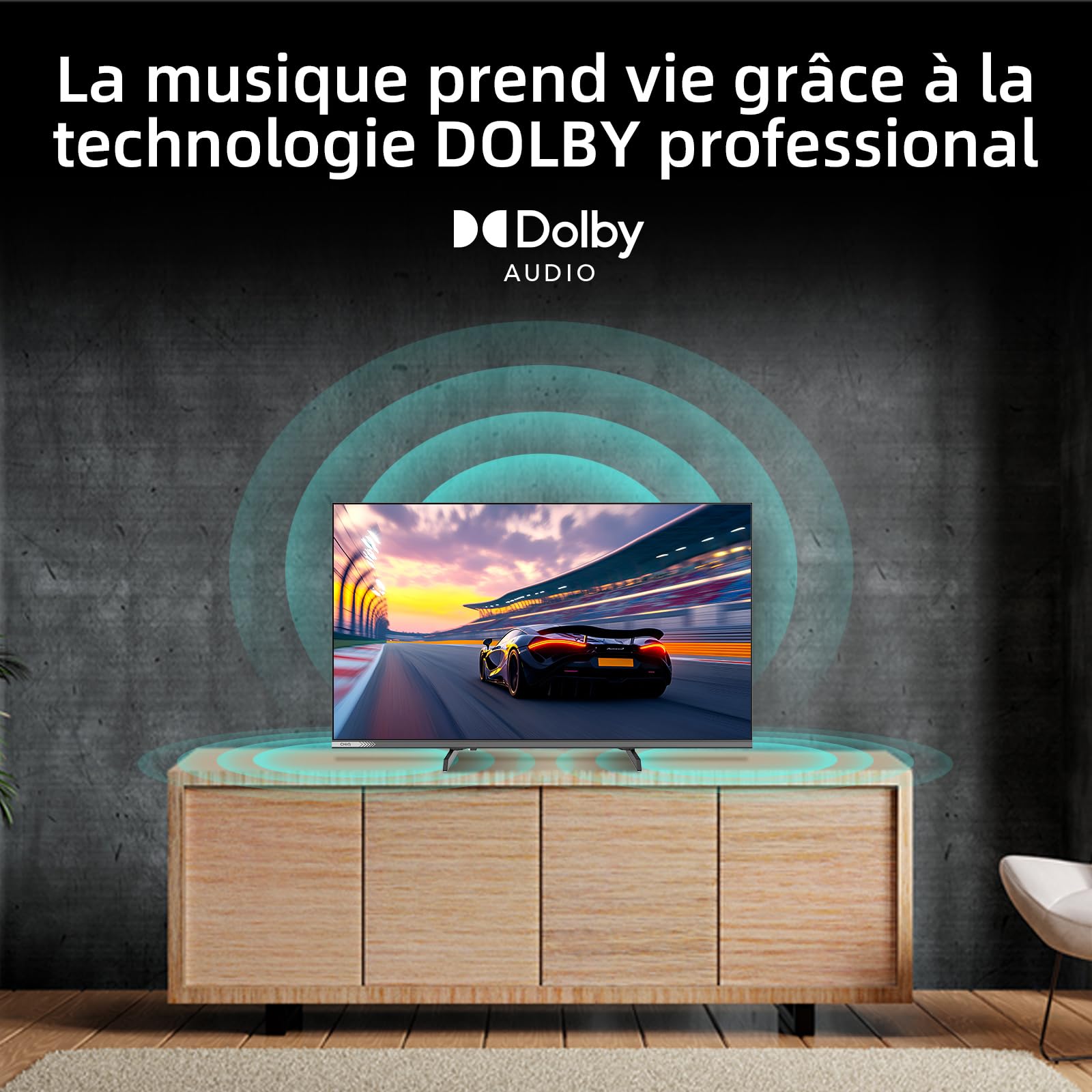 CHIQ Smart TV Téléviseur QLED 32QA10 32 Pouces | Full HD HDR10 | Dolby Audio et DBX-TV | Design métallique sans Cadre | Chromecast intégr Nouveau modèle | Son Dolby Audio, Support HDR10, Chromecast Intégré, Édition 2026