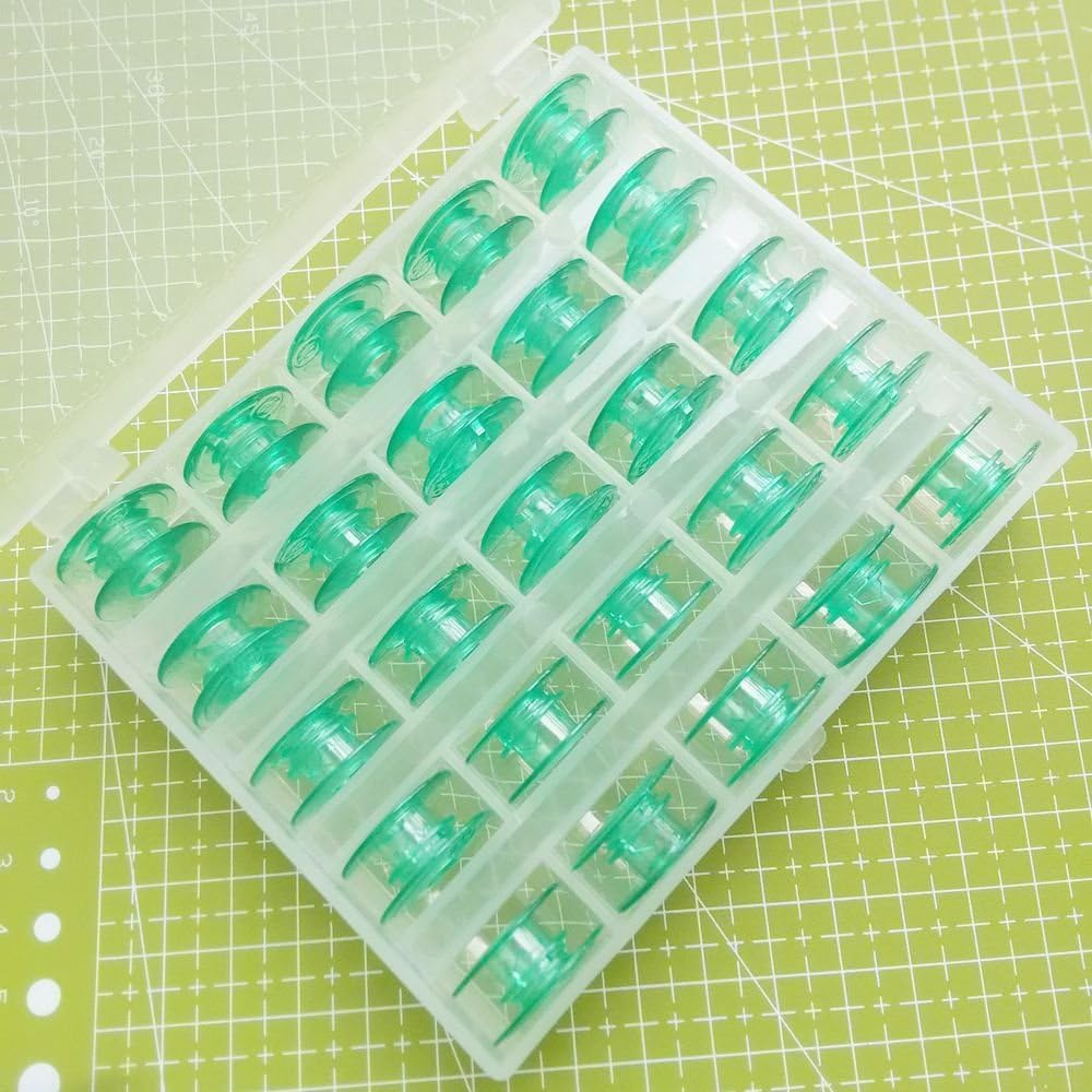 YICBOR Green Bobbins for Husqvarna Viking #4131825-45 4123078-G (Green bobbins(25/Box))