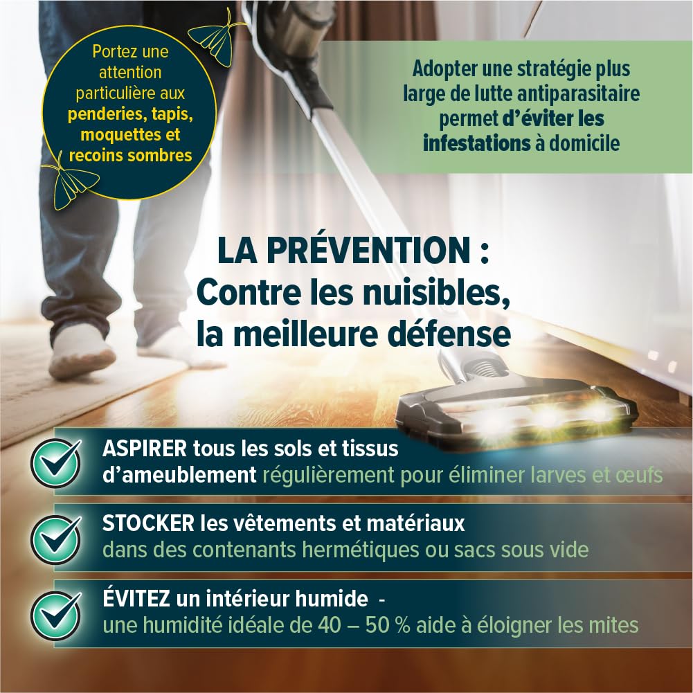 NOPE! Pièges Anti Mites Textiles 3 x 2 – Inodore & Non Toxique – À Base de Phéromones – Protection Efficace pour Vêtements