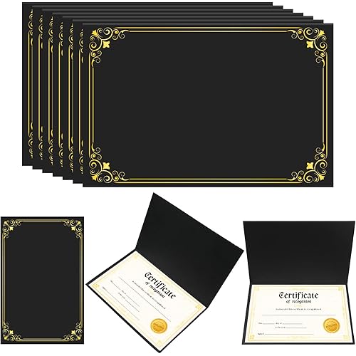 72 Pcs Bulk Certificate of Recognition Award Recognition Certificate Kit Recognition Certificate Paper with Gold Foil Pattern for Graduation Achievements Employees Supplies (8.5 x 11 in)