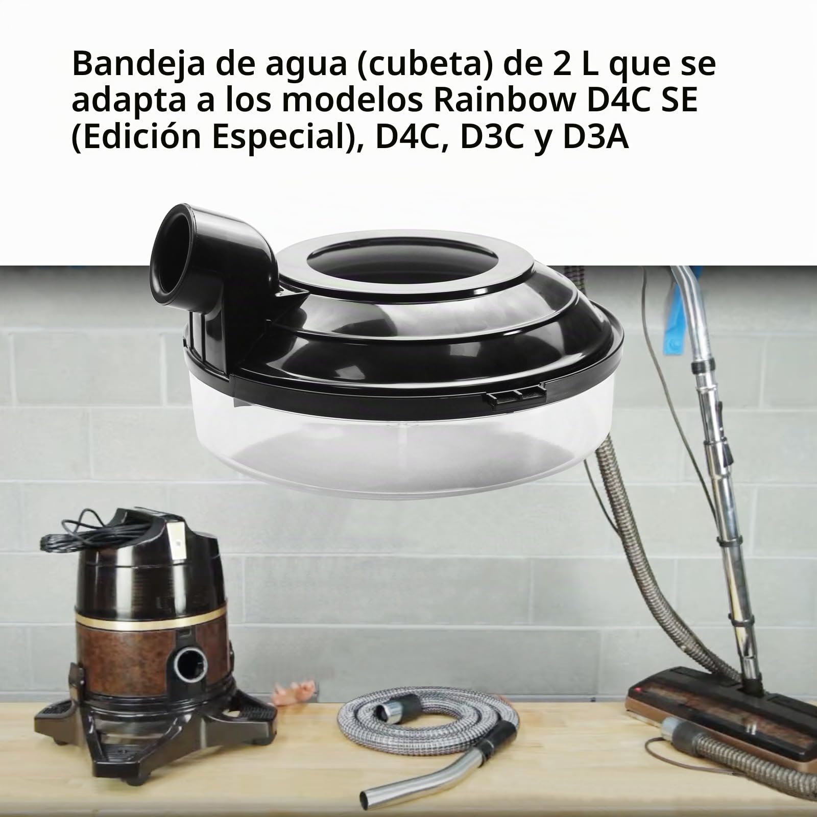 Bandeja de agua de 2 cuartos (lavabo) compatible con aspiradora Rainbow modelo D4C SE (edición especial), D4C, D3C y D3A, reemplaza los números de artículo R2809 (D4) y R1556 (D3)