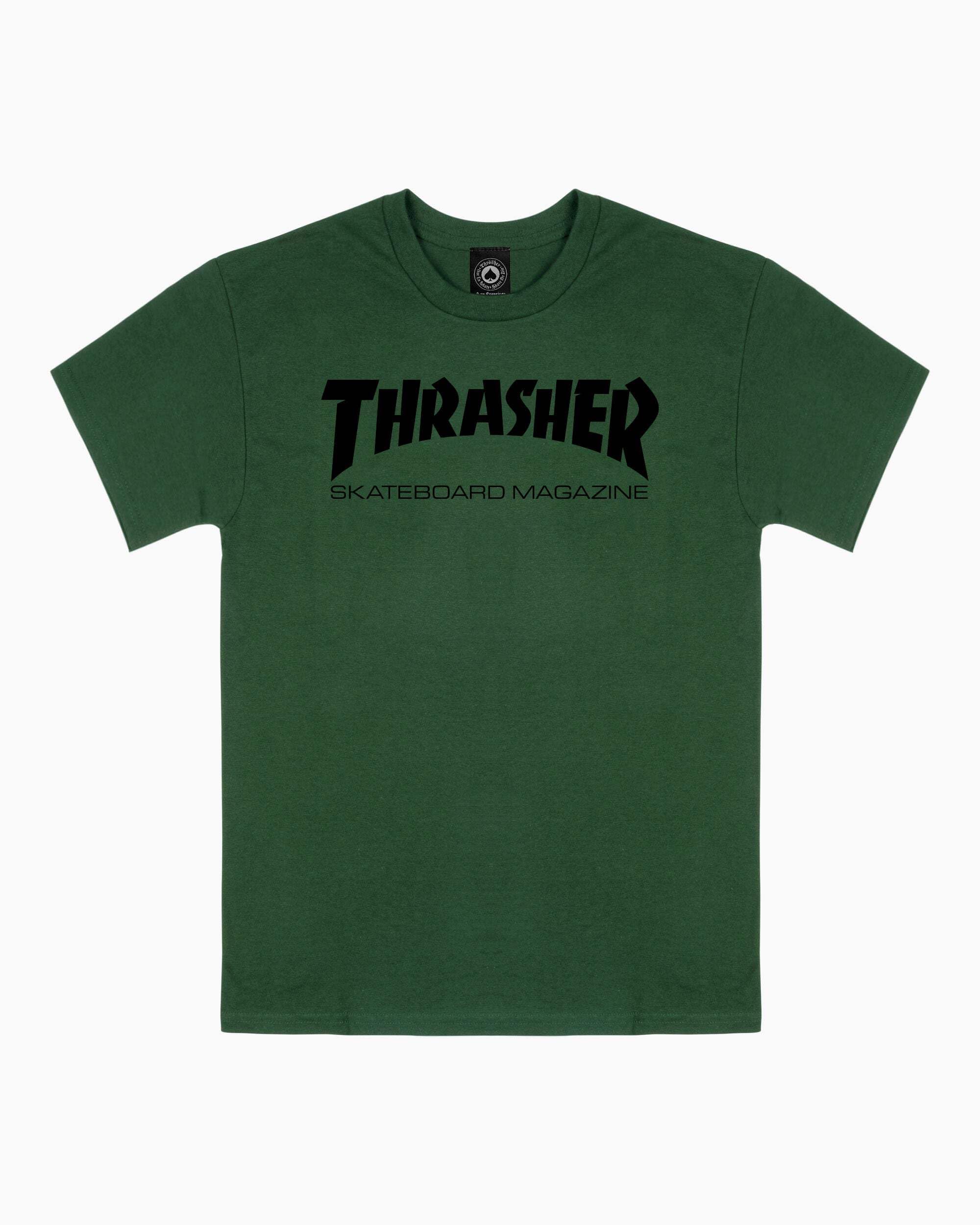 Thrasher Black Skate Mag T-Shirt, Green, M