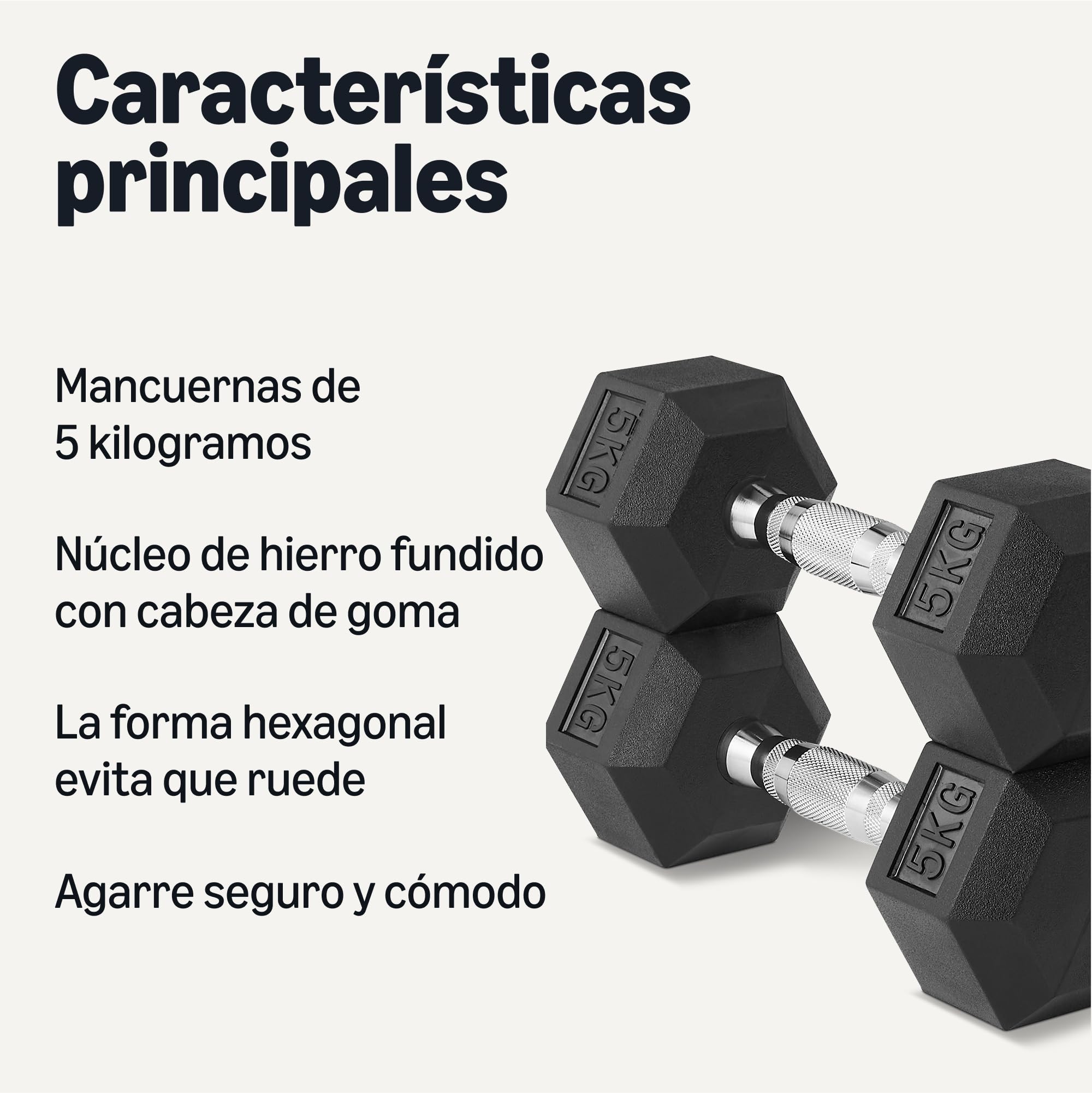 Amazon Basics Rubber Encased Hex Dumbbell Weights Set