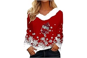 Festive Wine Glass with Jolly Santa Hat - A Cozy Holiday Blouse