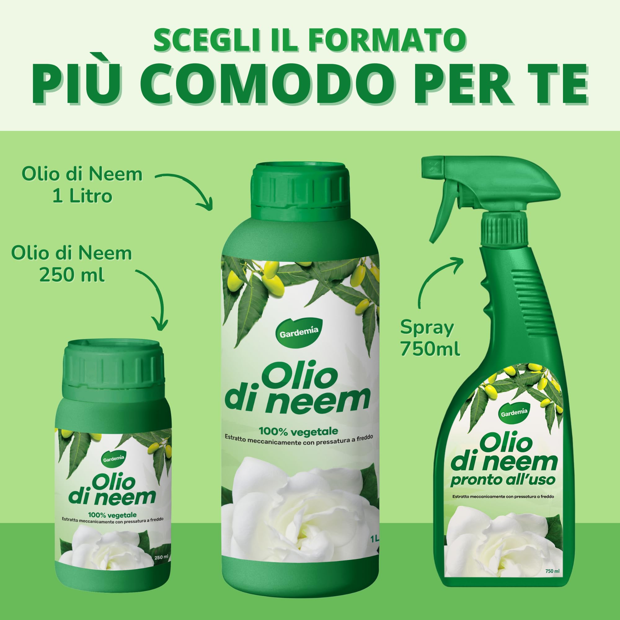 Gardemia Olio di Neem Spray per Piante 750ml Pronto Uso Azione Naturale
