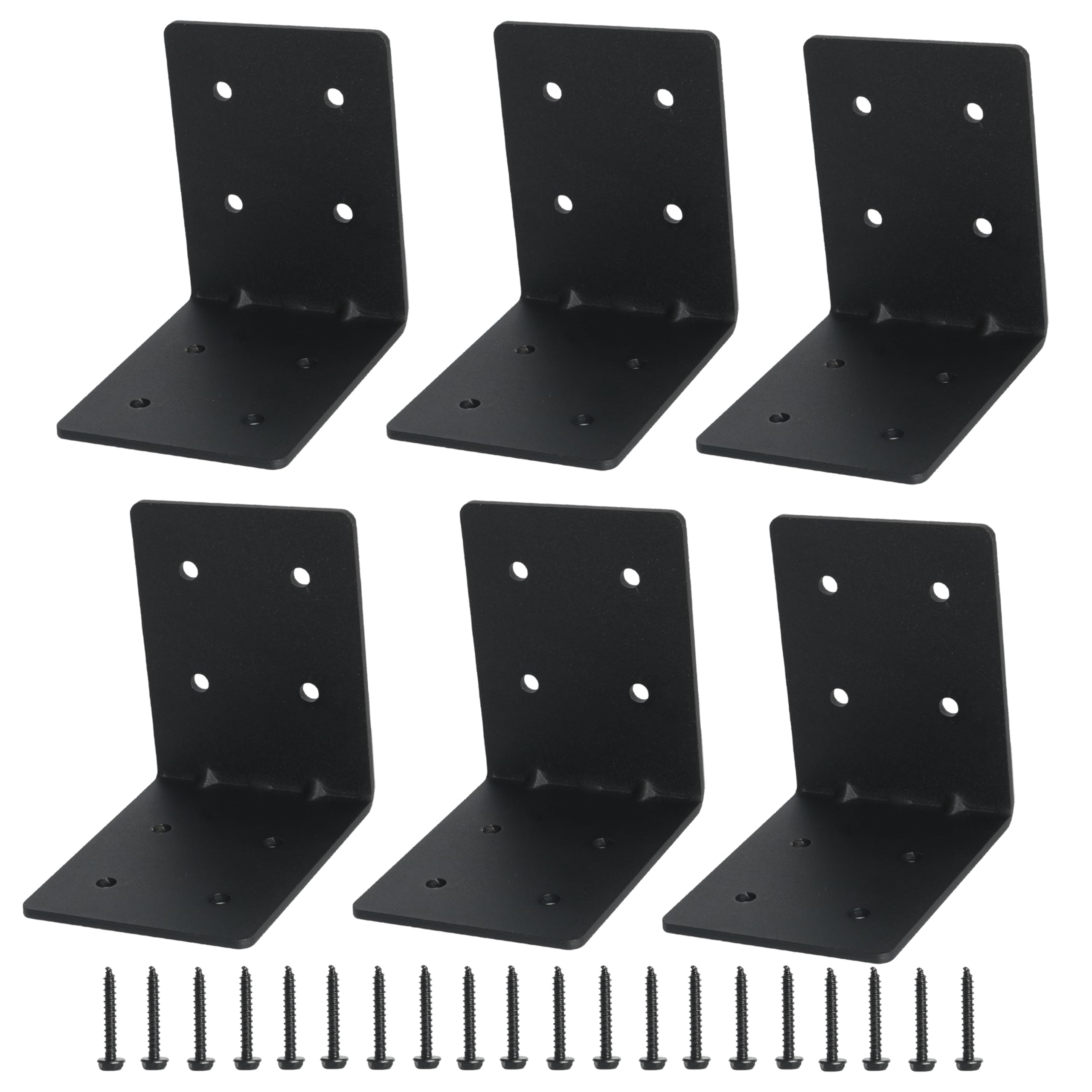 Confezione da 6 staffe angolari in acciaio resistente, 10,2 x 10,2 x 8,8 cm, staffa ad angolo retto a L, spessore 3 mm, staffa angolare in metallo per giunti in metallo, mensole in legno, supporto per