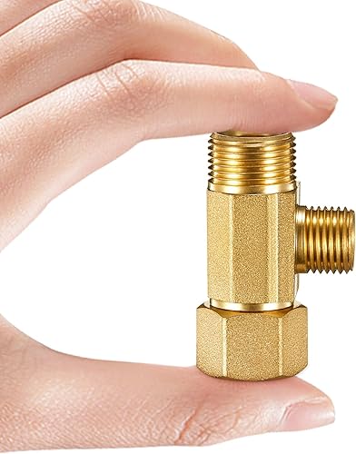 Divisor de adaptador de línea de agua de latón para refrigerador, válvula de línea de suministro de nevera con conexión de compresión de 14