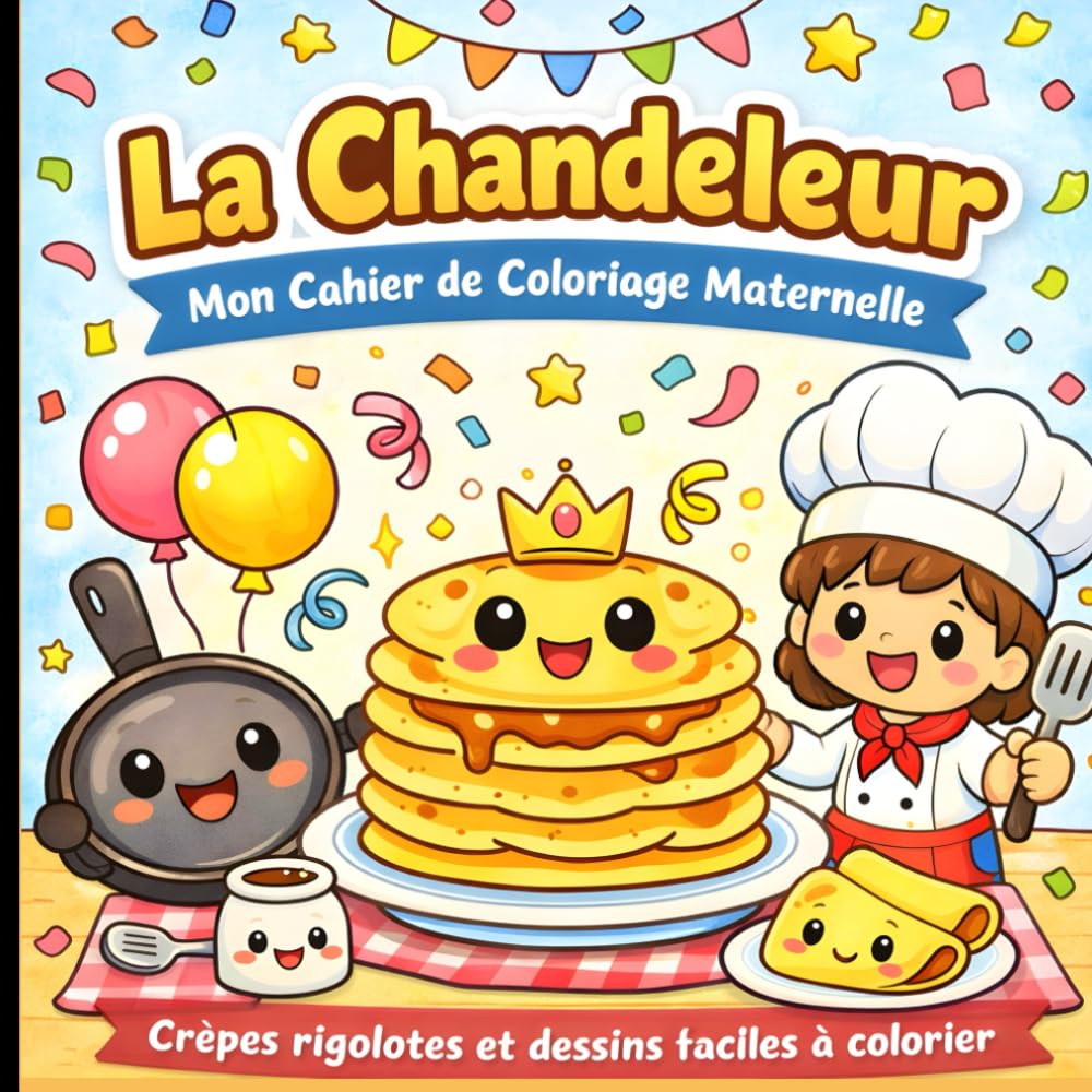 La Chandeleur – Mon Cahier de Coloriage Maternelle: Crêpes rigolotes et dessins faciles à colorier