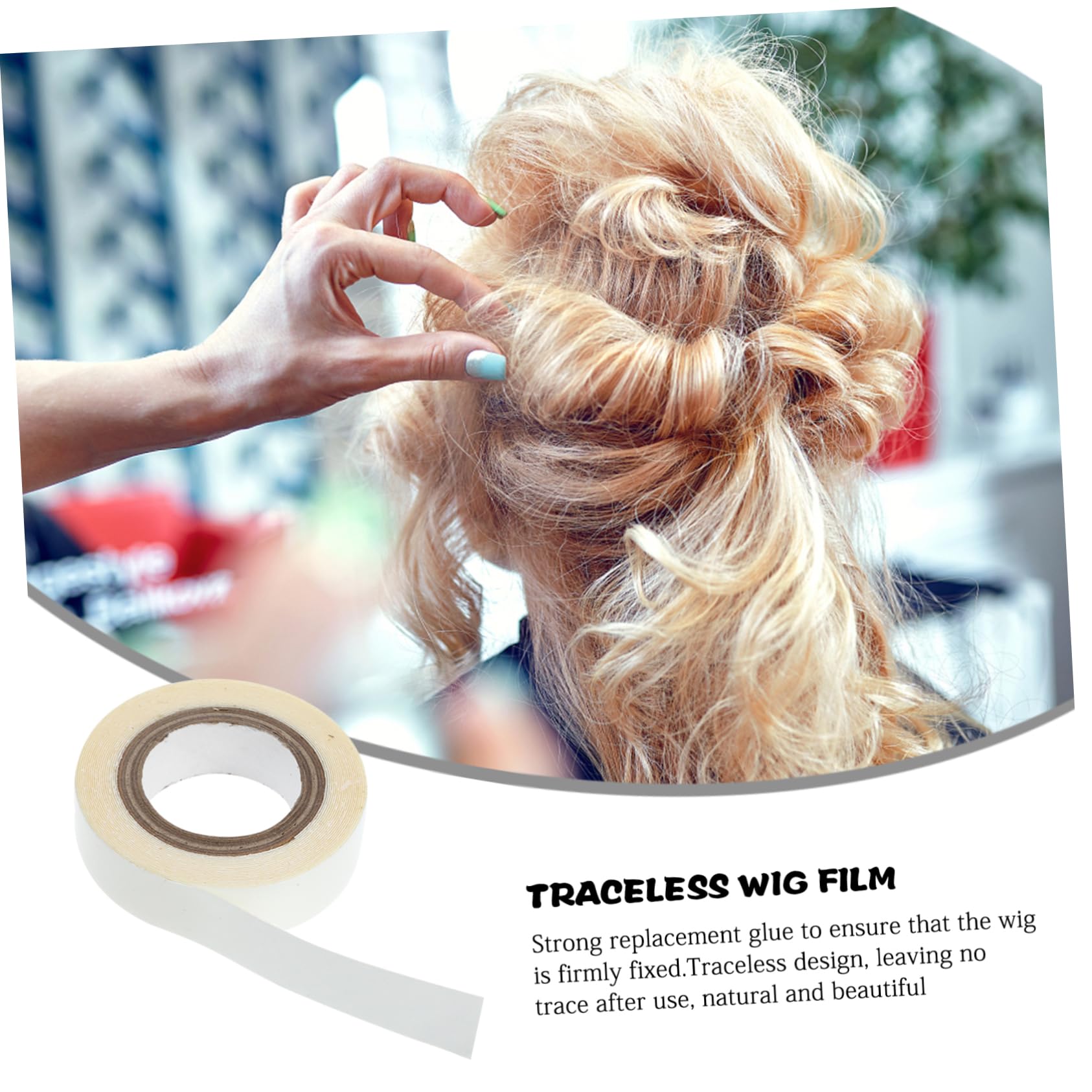 Beatifufu 3 Rolls Double Sided Wig Tape Strong Adhesive Tape for Hair Extensions Lace Wig Glue