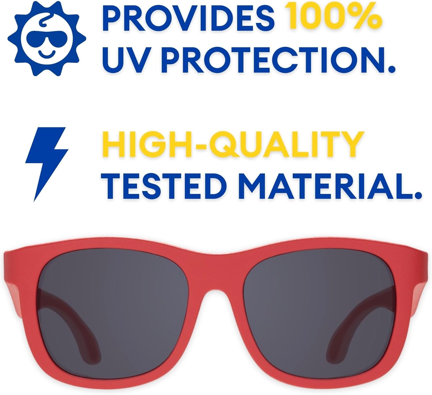 Babiators Original Navigator Baby & Toddler Sunglasses | 100% UV Protection, Shatter-Resistant, Flexible Rubber Frames