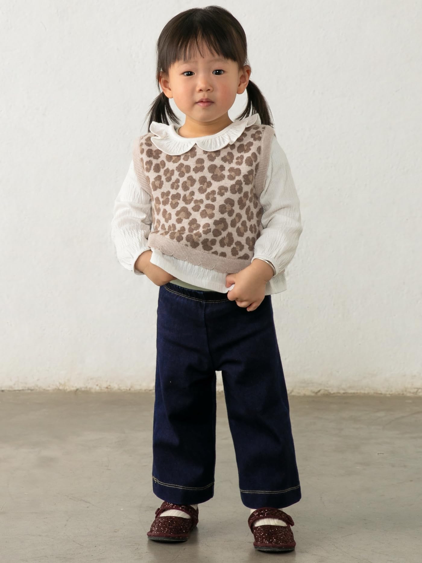 Mayoral Set Hose und Bluse mit Weste für Baby - Mädchen Walnuss