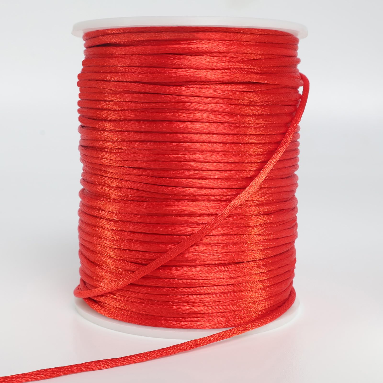 Photo 1 of LUSTEMBER 2 mm x 330 Feet Satin Nylon Cord, Silky Smooth Nylon String for Jewelry Making Bracelet Necklaces Beading Thread Rattail Macrame Kumihimo Chinese Knot Craft