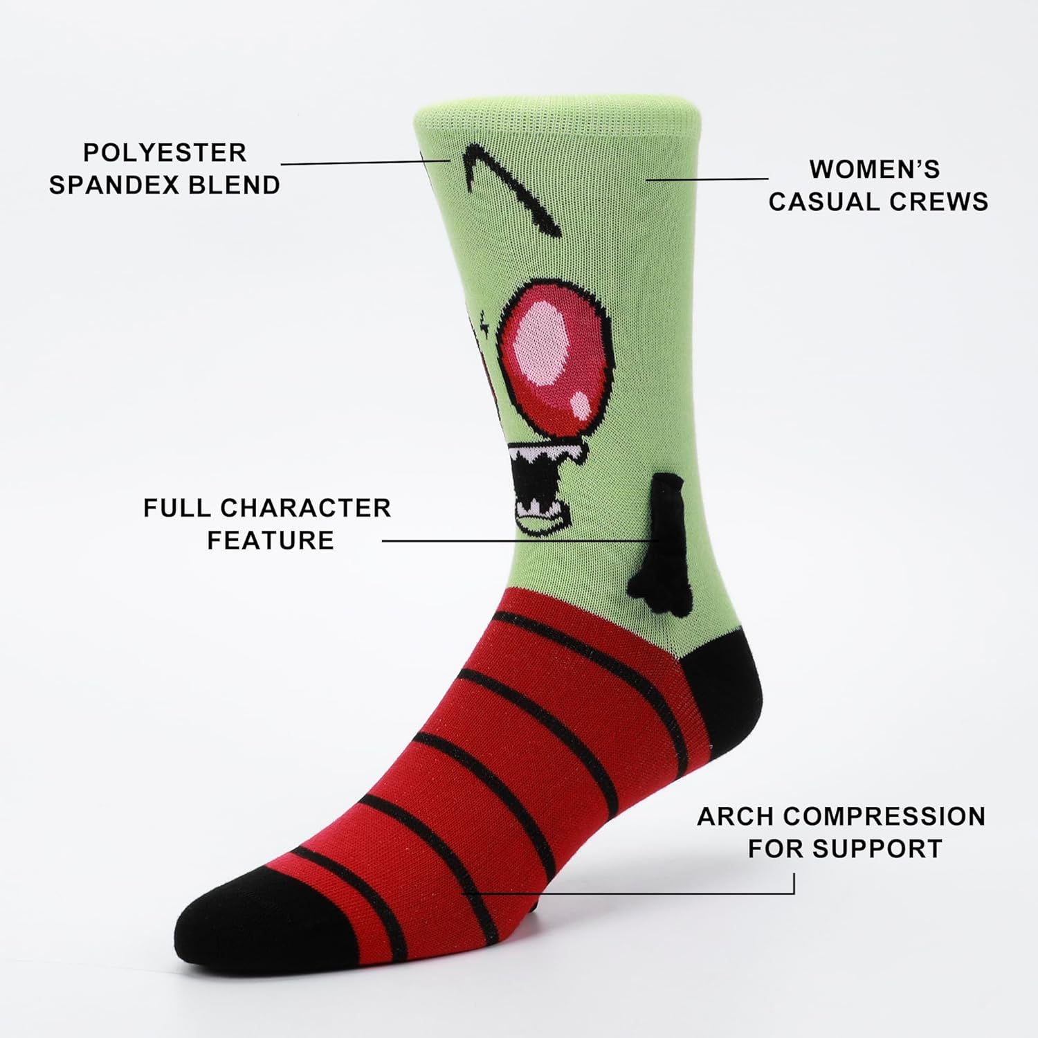 Bioworld Invader Zim Gir & Zim Women’s Casual Crew Socks - Image 3