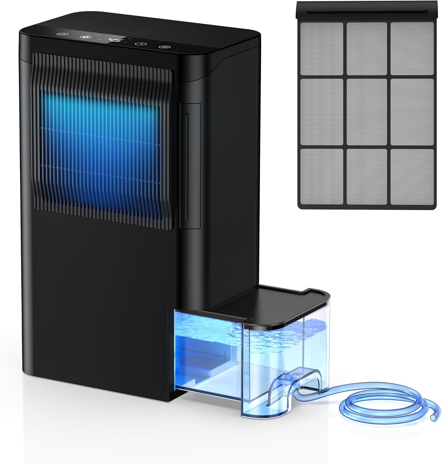 Dehumidifiers for Home 1500 Sq.Ft, 2.5L Tank, 35dB Quiet, New Rotary Technology Dehumidifier with Drain Hose, Works Down to 1°C/34°F, Auto Shutoff, Ideal for Basement Bedroom Bathroom RV Closet
