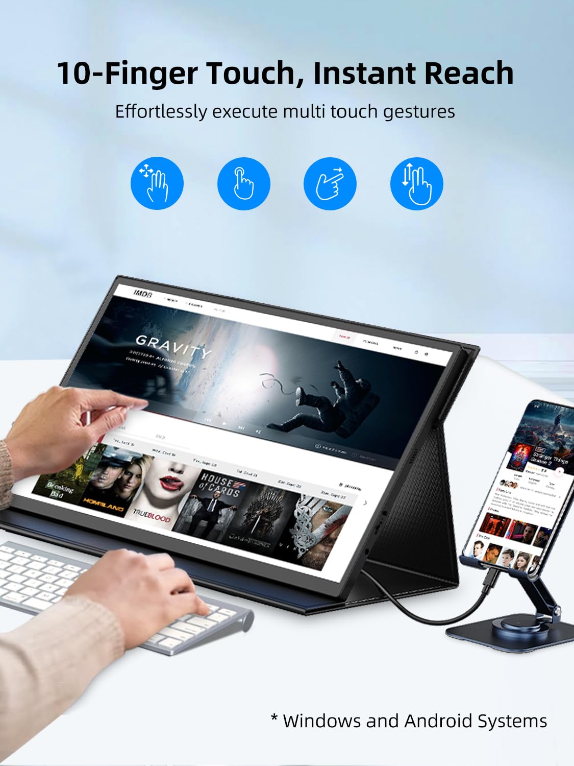 Amazon.co.jp: EVICIV 18.5インチポータブルタッチスクリーンモニター