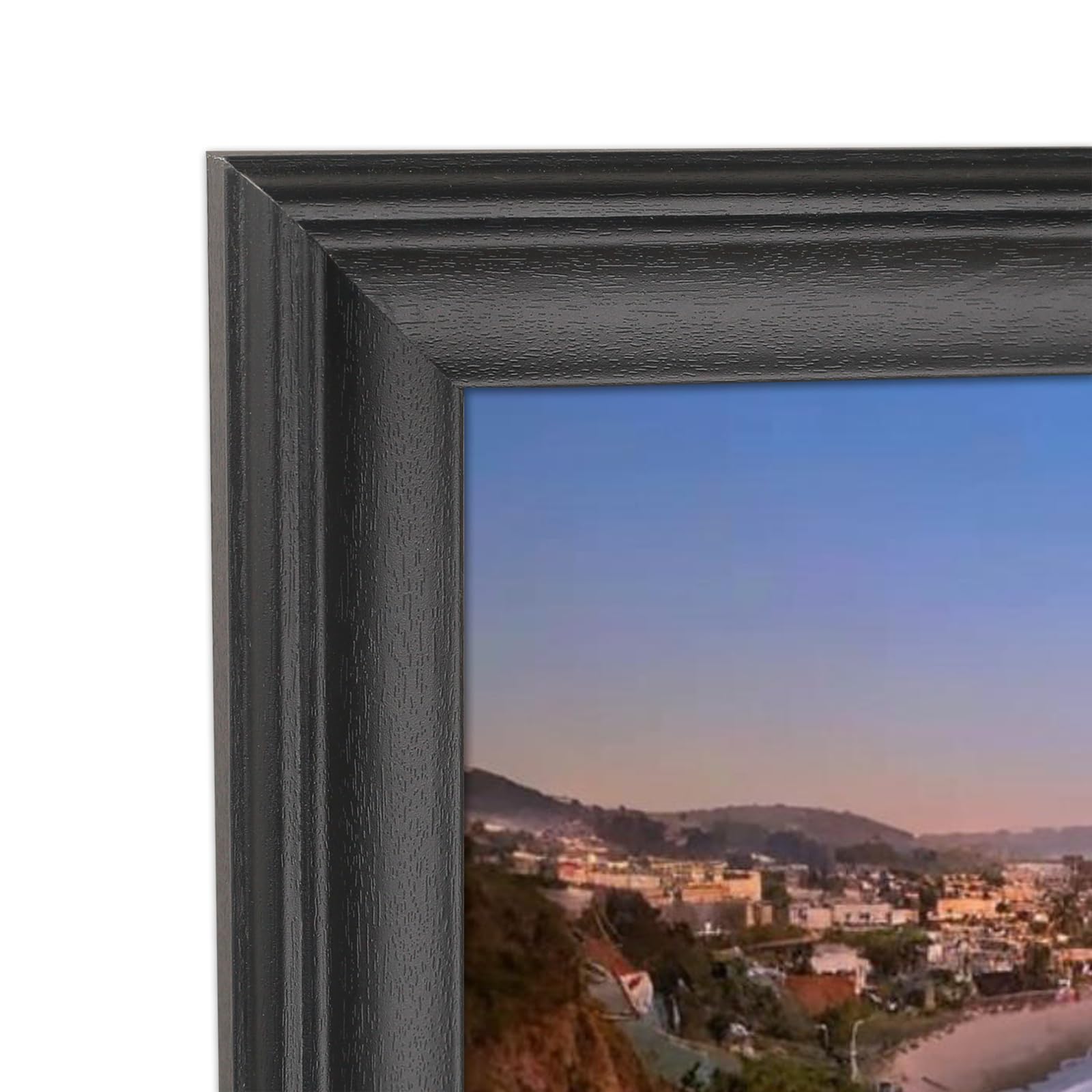 Panoramiczna ramka na zdjęcia 14 x 25 czarna ramka na zdjęcia z litego drewna, odpowiednia do ramki na zdjęcia 35 x 63 cm, ramka na zdjęcia 35 x 63 cm, ramka na plakat 35 x 63 cm (S23B1425)