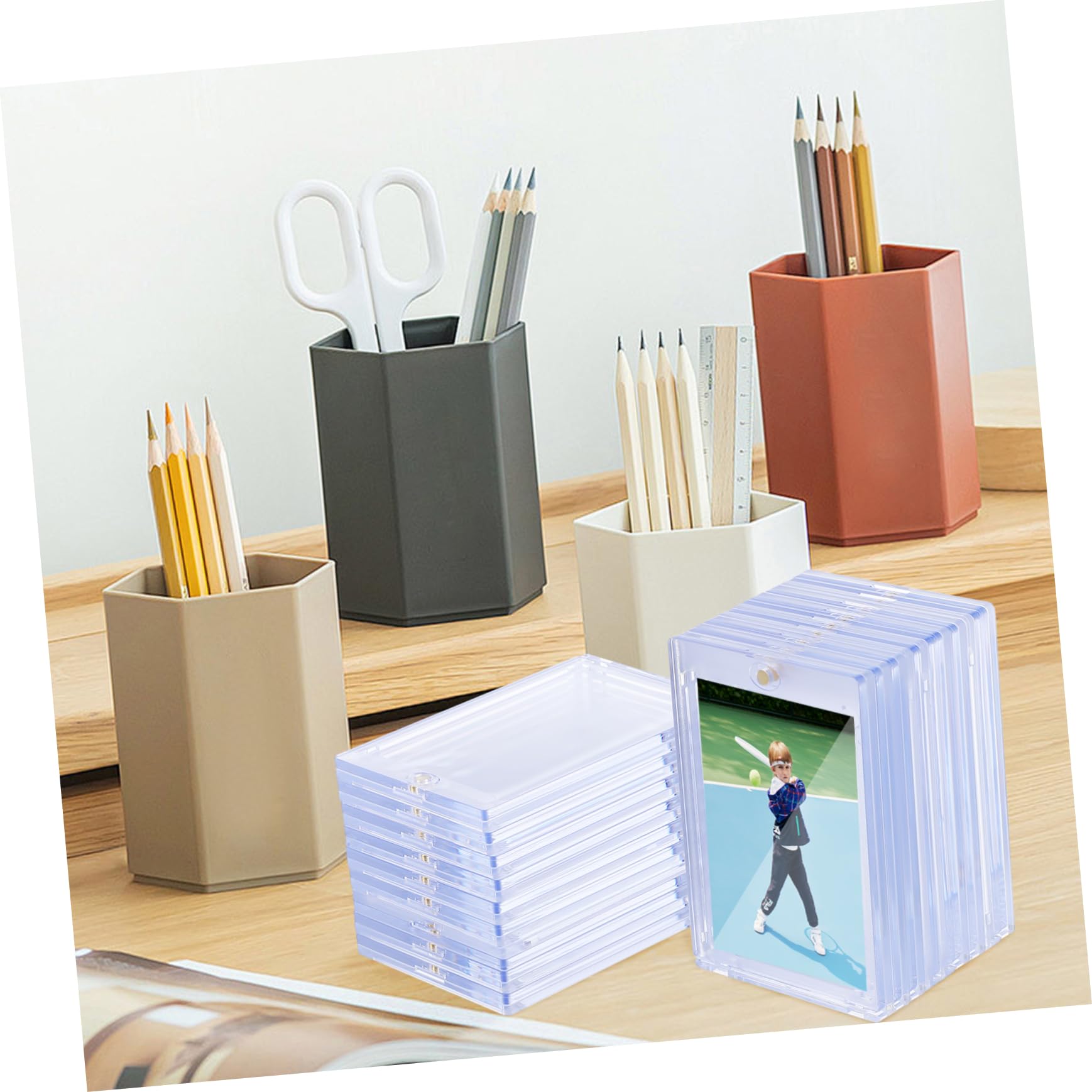 Alasum 18 Pezzi Custodie Magnetiche per Carte Collezionabili in Ps, Trasparenti e Resistenti, Protezione per Carte da Gioco e Sportive