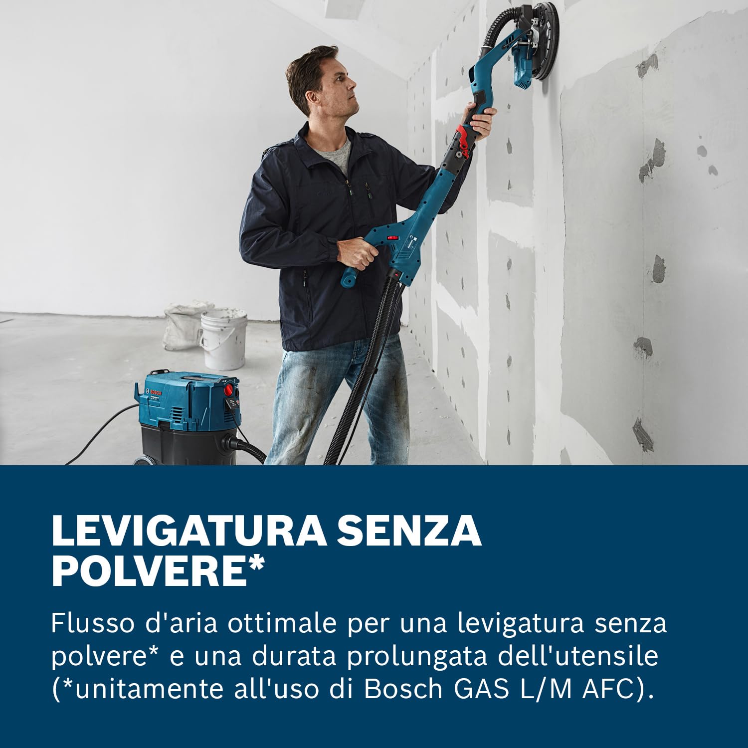 Bosch Professional Levigatrice per Cartongesso Gtr 55-225 (550 Watt, Ø Platorello Abrasivo 215 Mm, Incl. 1 Foglio Abrasivo M480, 1 Set di Platorelli Abrasivi Morbidi, 3 Fermacavi, in Valigetta)