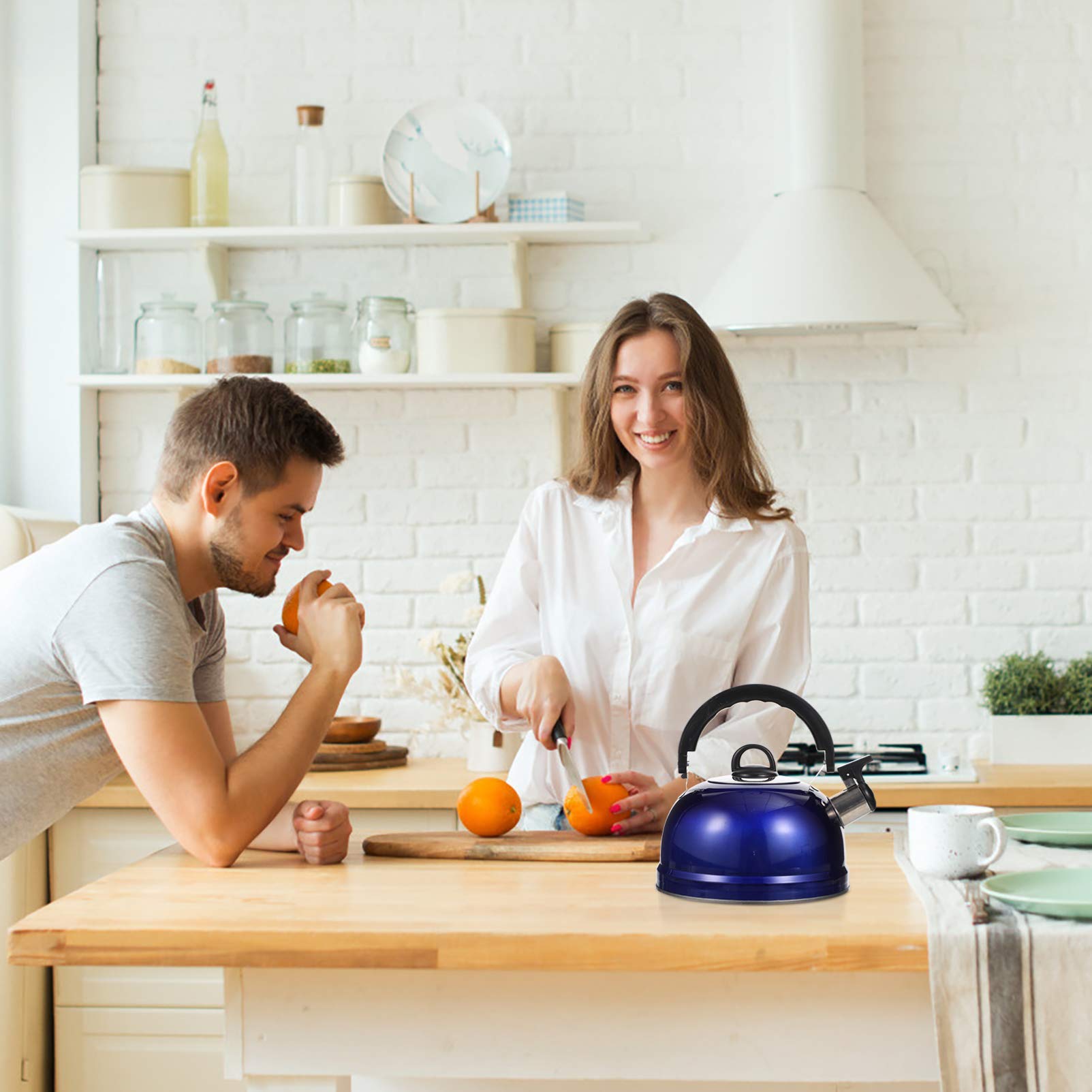 YARNOW Pfeifkessel 1,2L Edelstahl - Wasserkocher Für Induktion Und Gasherd