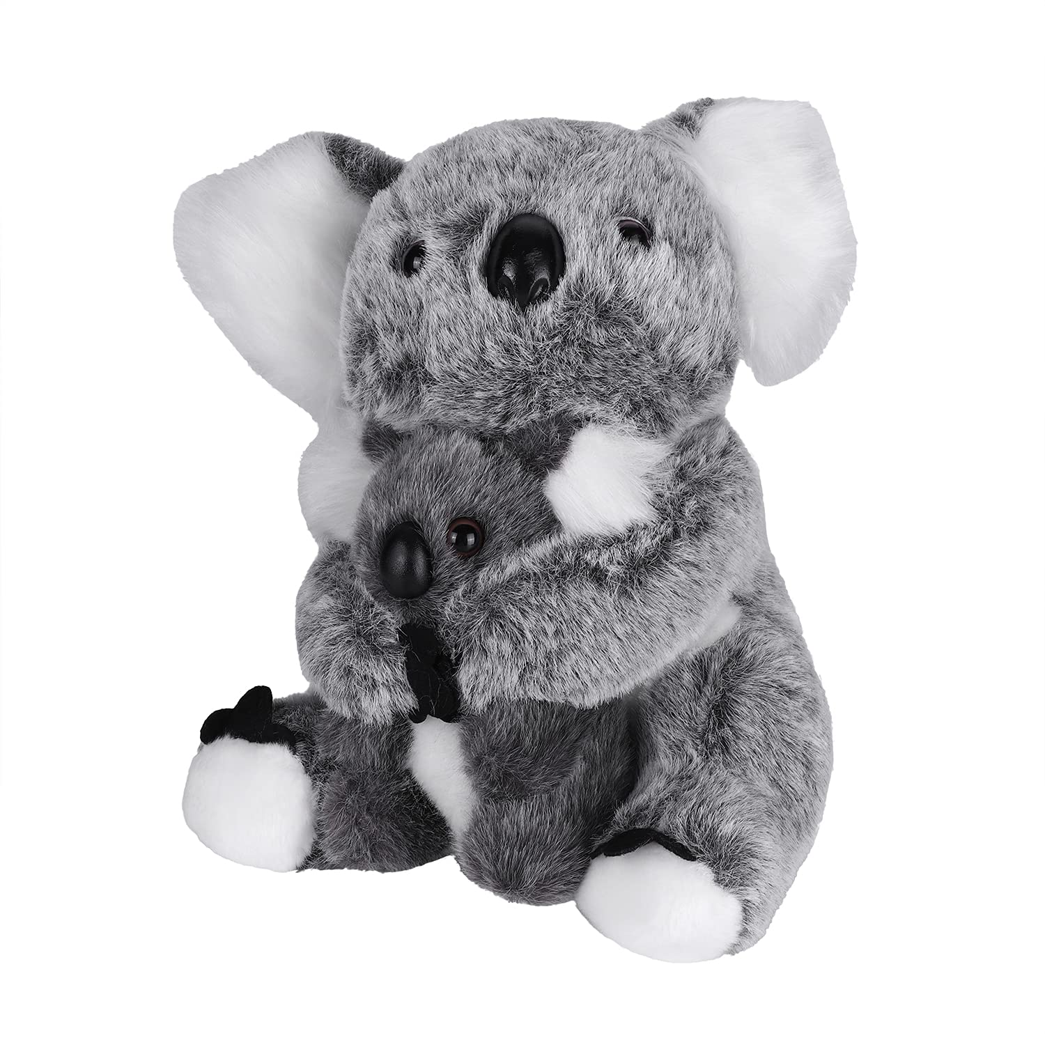 Koala Peluche Doux Koala Ours Mama et Bébé pour Enfants Filles Poupée Chiffon en Peluche Mignon Poupon Koala Adorable Jouet de Sommeil Poupée Cadeaux pour Fête Anniversaire Noël Décoration 28cm