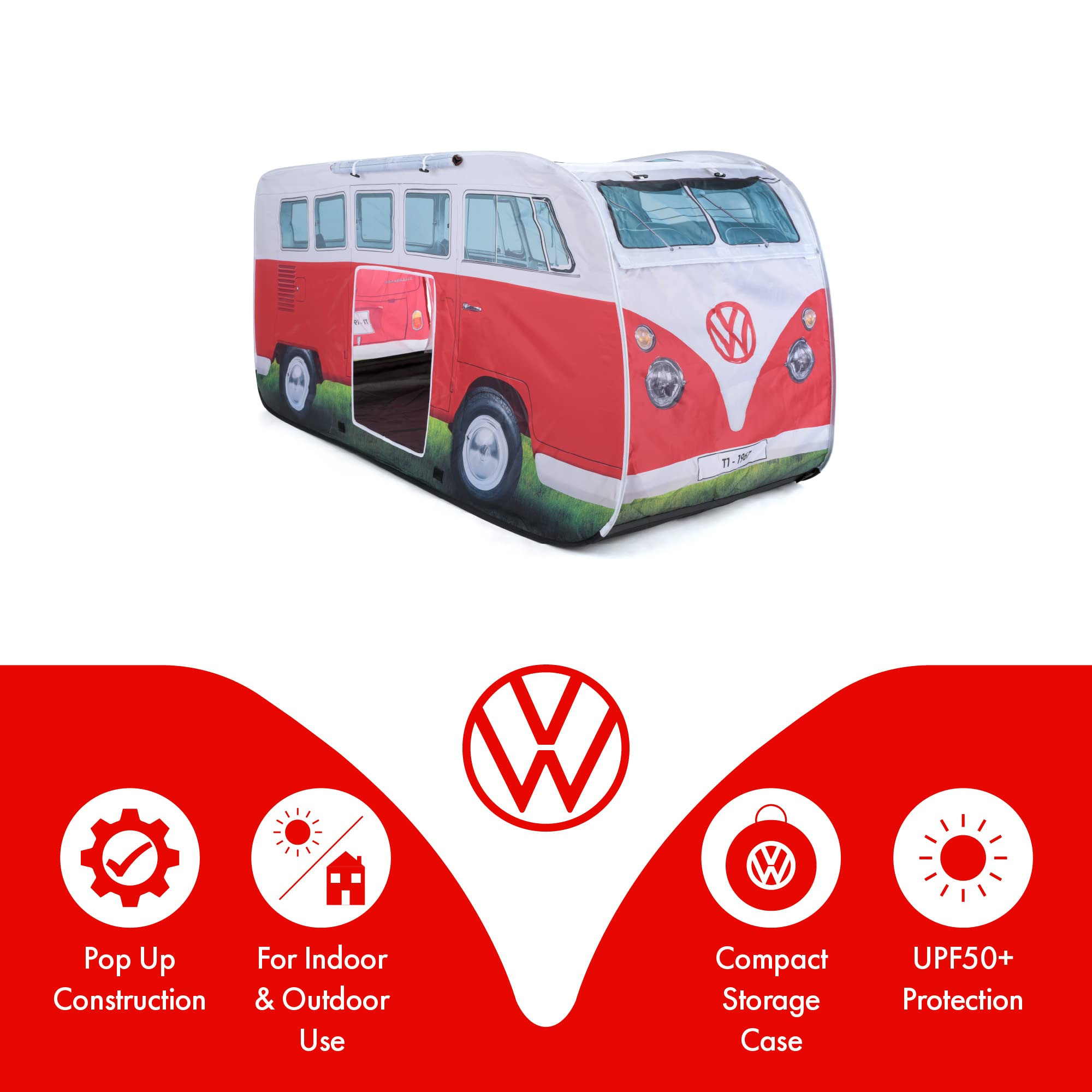 Volkswagen Camper Van Kids Pop Up Tent - Official VW UPF50+ Foldable Play Tent for Girls Boys - Multiple Colours - Image 4