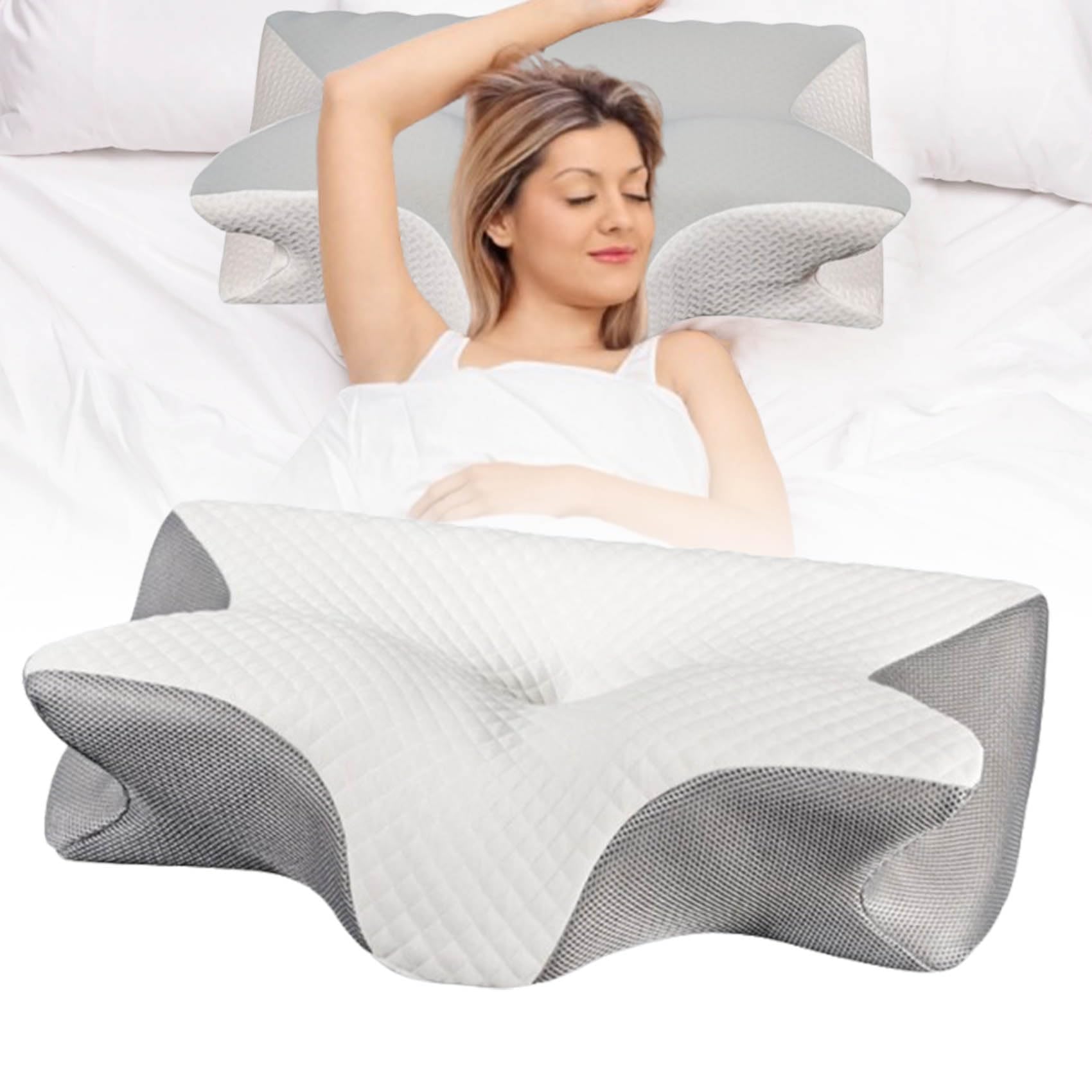 Oreiller ergonomique cervical à mémoire de forme haute densité pour soulager les douleurs au cou