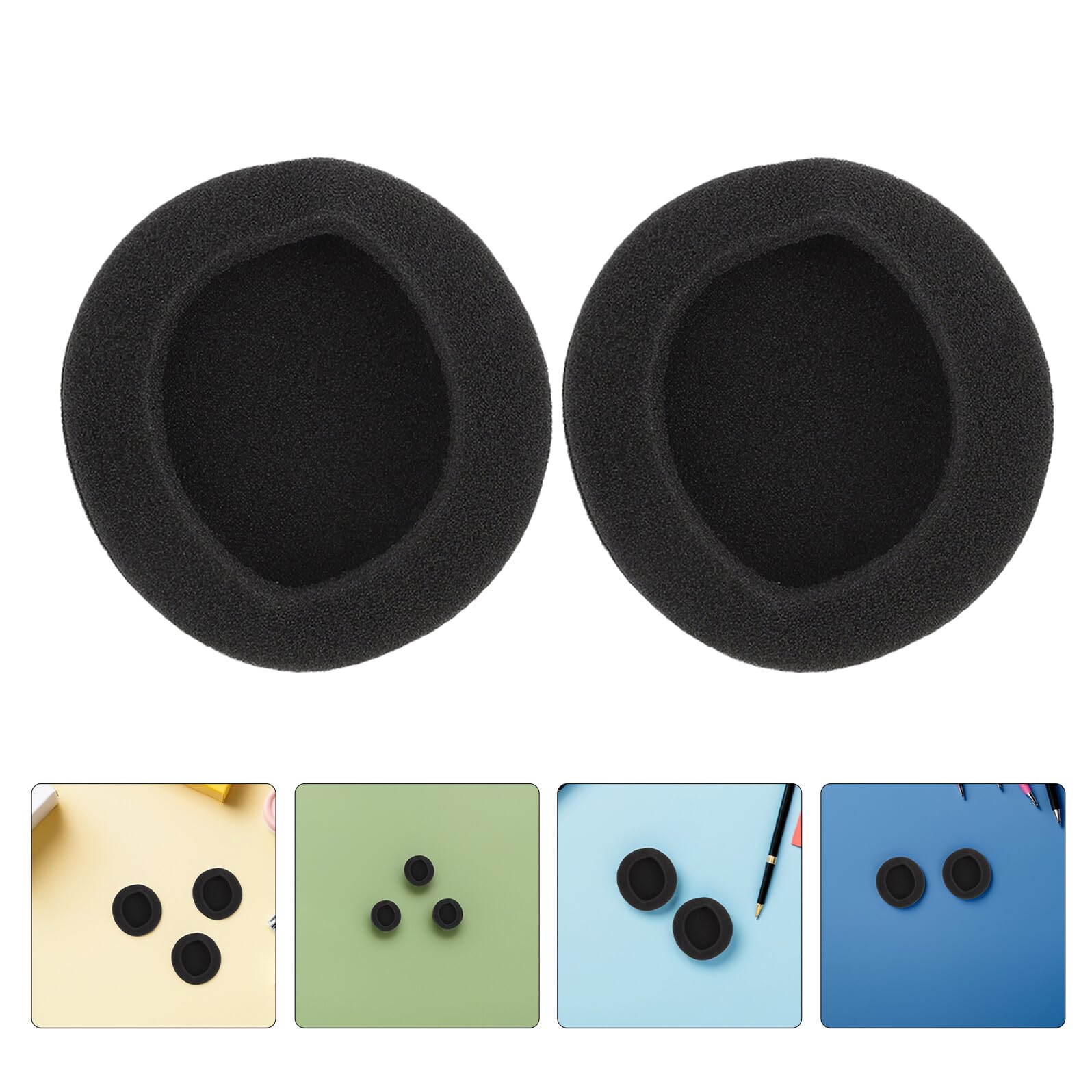Lot de 24 Coussinets d'oreille en Mousse 55 MM Coussinets de Rechange pour Casque Audio Confort Respirant Bruit Housses Anti-Transpiration Adaptées aux Oreillettes